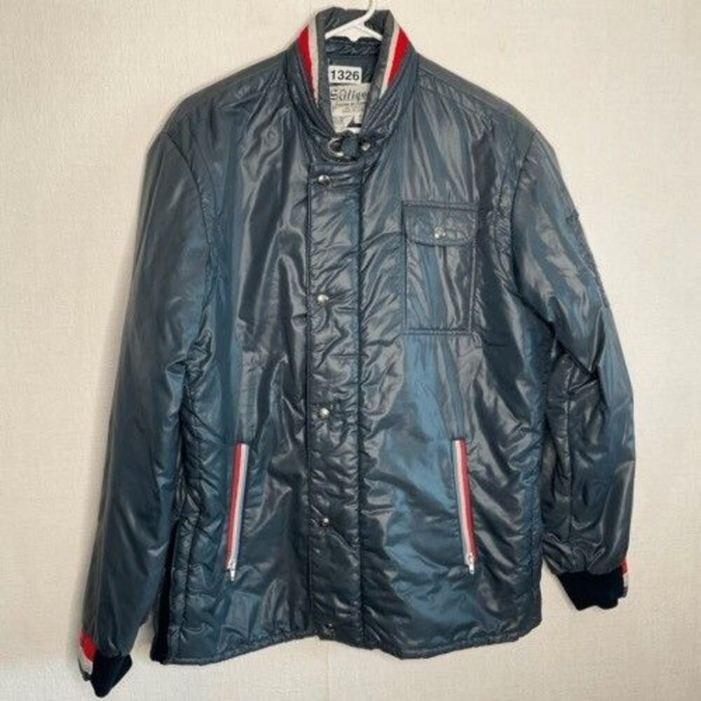 VTG Skitique Custom Ski Clothing Full Zip Snow Ski Coat Jacket Men Size L Japan